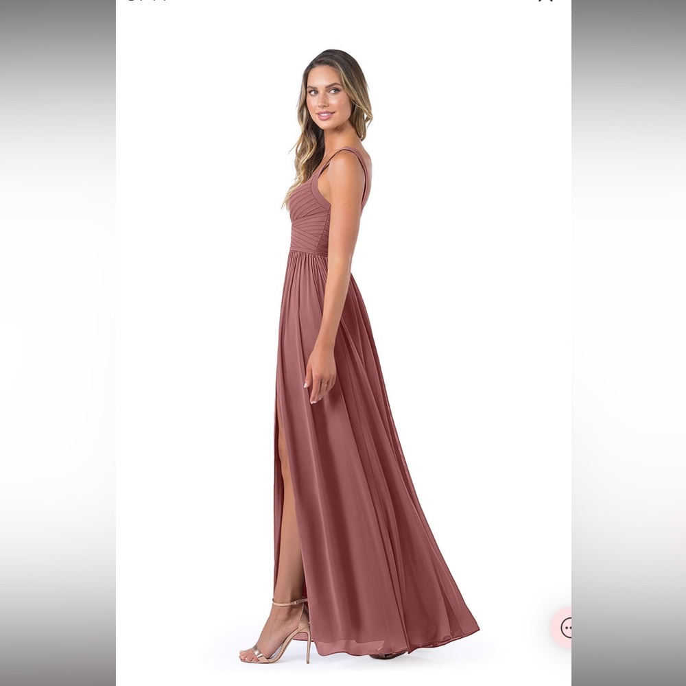 Azazie Chanel dress in Cedar Rose